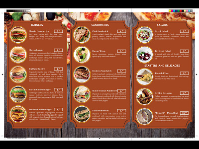 Restaurant Menu (interior side) brochure catalog design flyer graphicdesign illustrator indesign layoutdesign magazine design menu photoshop print print design typography