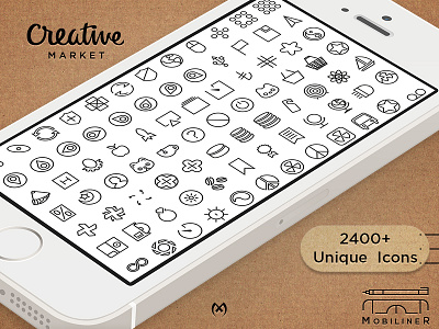 Mobiliner - 2400+ Icons .eps app icon ios ios7 ios8 line mobile mobiliner stroke svg vector