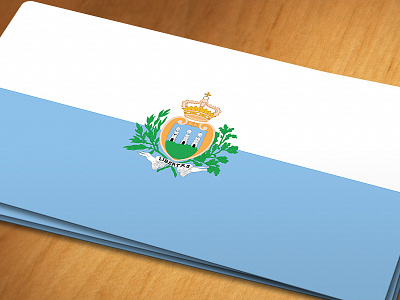 San Marino Flag arm blue coat flag icon mockup of rectangle sanmarino white