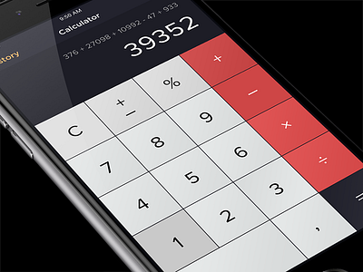 Calculator App app calculation calculator dark finance interface ios mobile sales stat ui ux