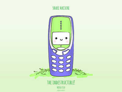 Nokia 3310 3310 cute grass green illustrator indestructible kawaii nokia phone purple vector