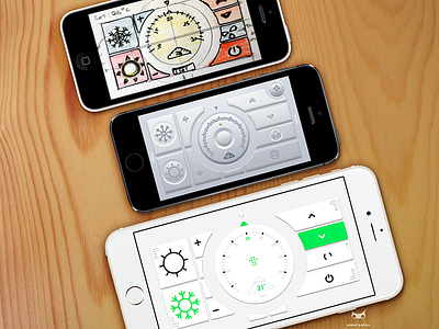 Air Conditioner flat interface ios process progress prototype sketch skeuomorphism ui ux vector