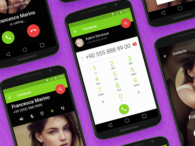 Dialler android app call dialler green ios material phone sdk ui ux voip