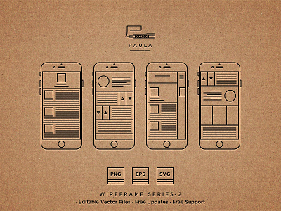 Paula Wireframe 2 iphone layout mobile profile prototype sketch storyboard vector wireframe