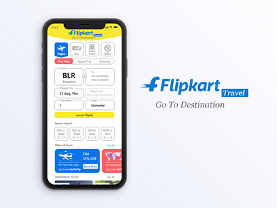 Flipkart Travel App - Go To Destination design ecommerce design mobile mobile app design travel app ui ux
