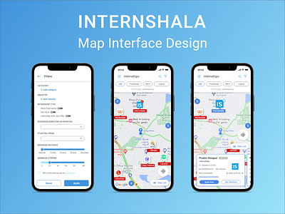 Internshala Map Interface Design MockUp design iphonex redesign ux