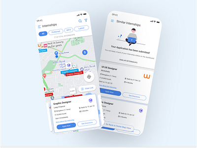 Internshala Map Interface Major Screens