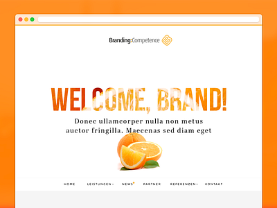 WIP: Welcome Brand! brand branding orange oranges webdesign website welcome