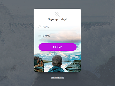 Day 1: Signup 001 100days dailyui design image photography signup travel