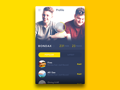 Day 6: Profile Page 006 bondax list music player profile profile picture
