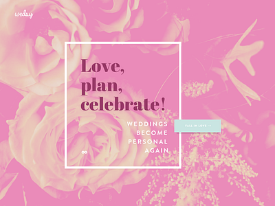 Landingpage: Love, plan, celebrate! button classic colors cta landingpage love poster rose wedding