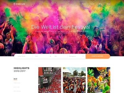 eventure webdesign adventure events eventure holi festival web webdesign website