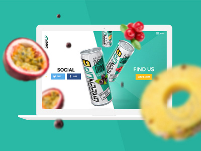 Green Up - Landingpage drink energy energydrink fullscreen greenup landingpage webdesign