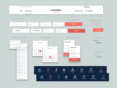 UI Kit Charterbar Yachting kit ui ui kit user interface