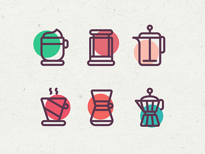 Coffee Icons chemex coffee espresso handbrew iconography v60