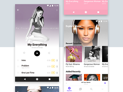 Sony Music Android App android app ariana grande explore featured music navigation nicki minaj overview play sony tabs