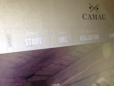 Camau Website header paper photo screen slider vintage