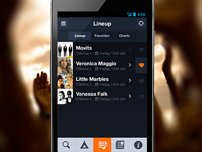 Clean & Dark Festival App android app clean gui interface ios music