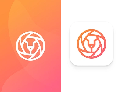 Note-Taking App: Lion App Icon android app icon app icon design camera deutschland face germany hamburg icondesign interface ios lens lion orange