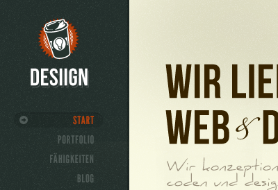 New Desiign coffee colors cta desiign green logo navigation orange vintage website