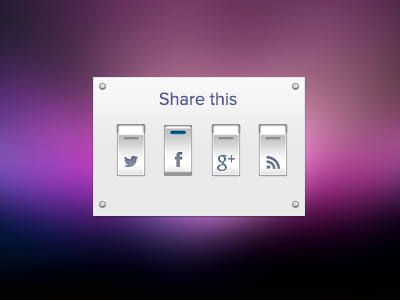 Share Buttons board buttons light settings share white