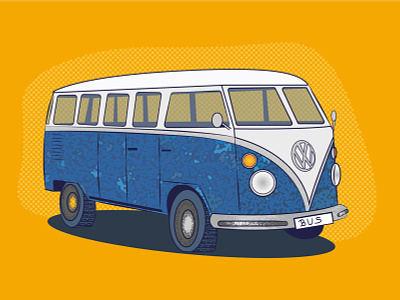 VW Bus art bus car design explore flat graphic illustration illustrator popart travel traveling vector