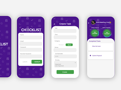 Checklist App design app design ui ux