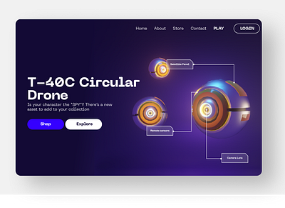 Drone Landing page 3d 3d design illustration product design ui web design website website design