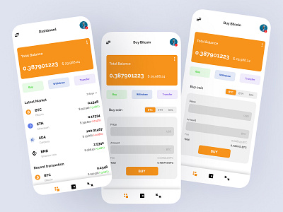 Crypto Exchange Mobile app app dashboard dashboard design design mobile app product design ui ux