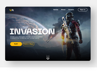 Invasion Landing page gaming gaming landing page product design ui web application web design