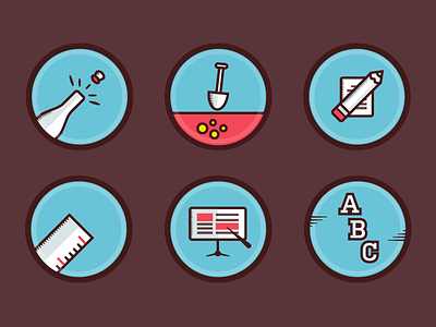 Icon set badges icons illustration process