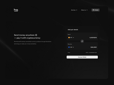 Crypto Exchange UI/UX — Remittance®