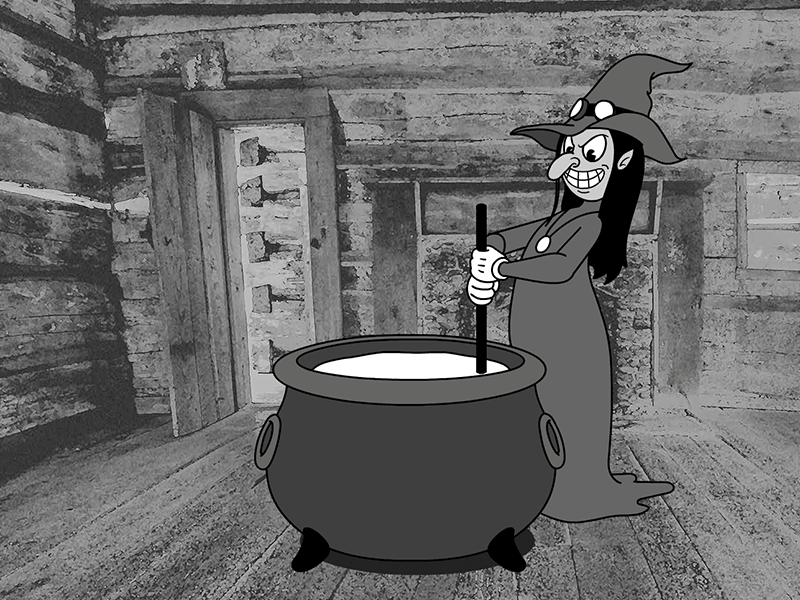 Witch 30s animate cc animation cartoon cuphead flash fleischer brothers frame by frame hat loop scary witch