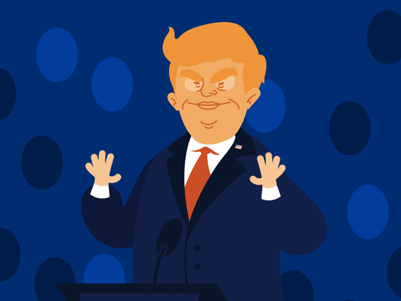 Trump ae aftenposten after effects animation board commercial illustrator loop politics speech