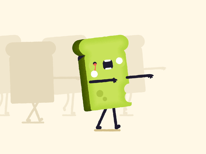 Return Of The Living Bread return of the living dead return of the living bread living dead dead ae aftereffects after effects zombie toast loaf vector illustration animation loop walkcycle drawlloween2018 drawlloween bread