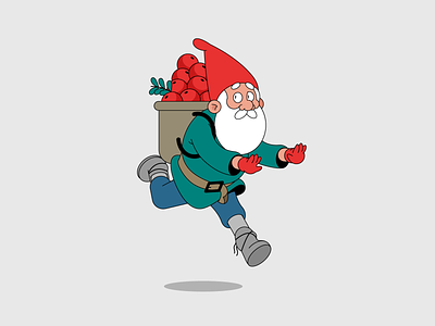 Gnome running animation smashdown animationsmashdown christmas escaping gnome illustration run cycle runcycle running scared vector