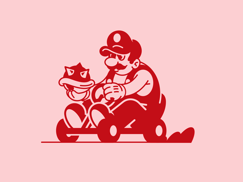 Mario Kart ae after effects animation car driving game illustration kart loop mario kart mariokart nintendo nintendo 64 shell super mario supermario video game