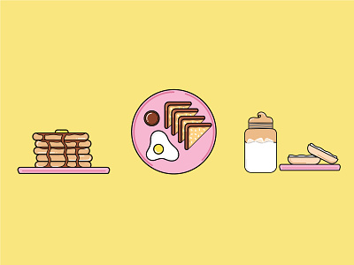 Breakfast Icons cute design drawing icons illustration