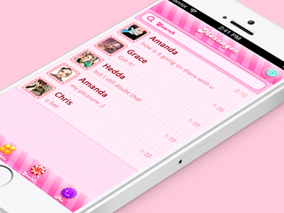 Candy Rush Theme for Chat App