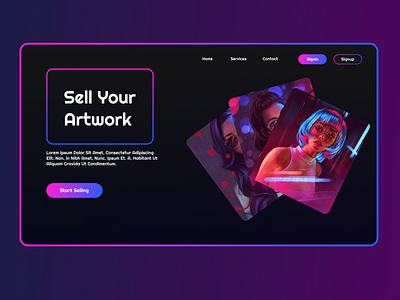 Sell your artwork - landing page