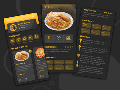 Recipes App dark design recipes ui ux