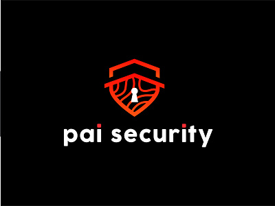 PAI Security Logo brand branding firm home house lock logo password security vector