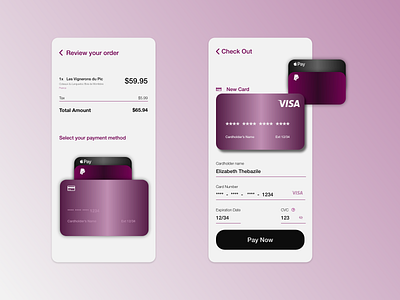 Credit Card Checkout _ Daily UI 002 app checkout credit credit card credit card checkout creditcard dailyui design mauve minimal payment paypal pink sign up ui ux xd