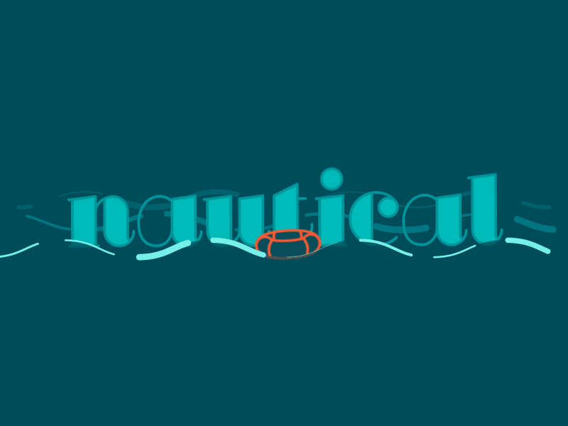 Nautical type after animated effects nautical typography vector