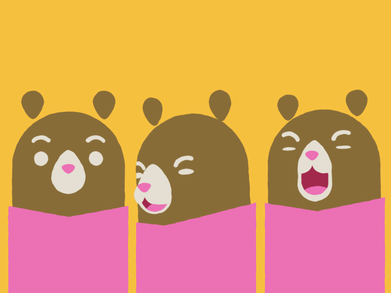 Tiny bear growls animated bear cub growl vector yawn