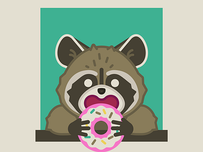Donut Boi donut raccoon vector