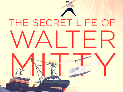 Walter Mitty film illustration poster preview walter mitty