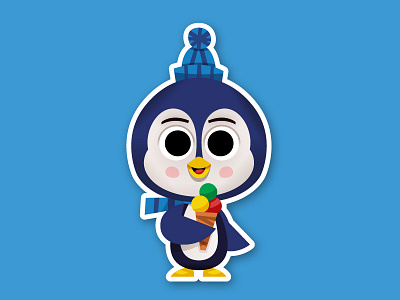 Ice Cream Magnet icecreamlovingpenguin penguin