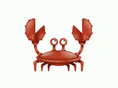Little Crab animal character crab illustration red