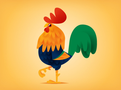 Rooster animal bird farm animal illustration